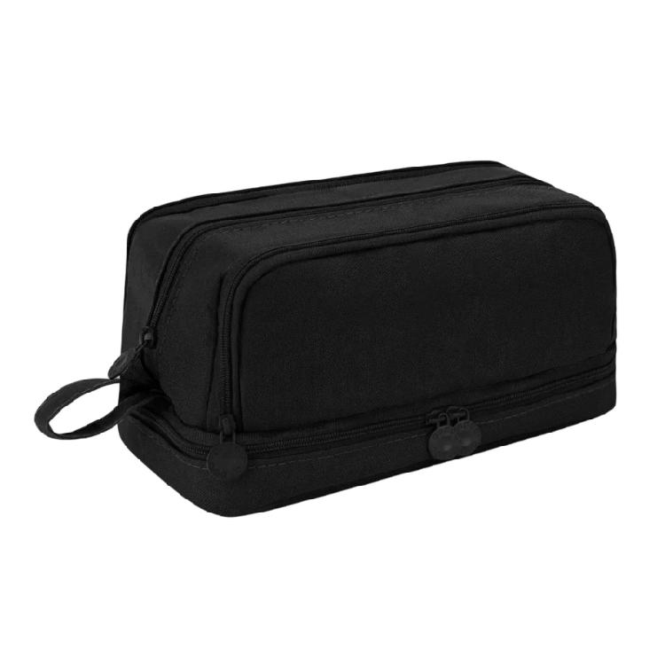 Double Layers Pencil Bag Large Capacity Pencil Case Pen Case Solid Color Pen Bag Pencil Organisers