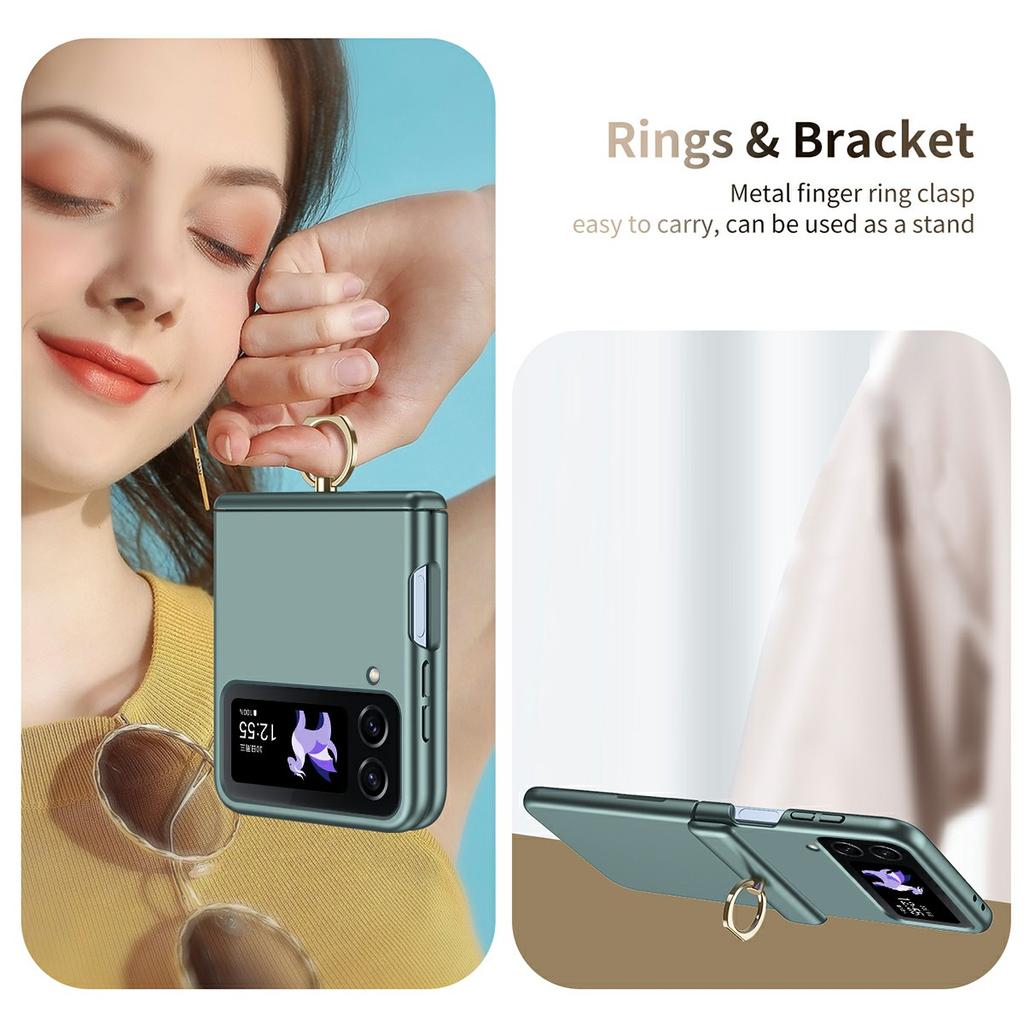 For Samsung Galaxy Z Flip3 5G Case Ring Holder Kickstand PC Phone Cover