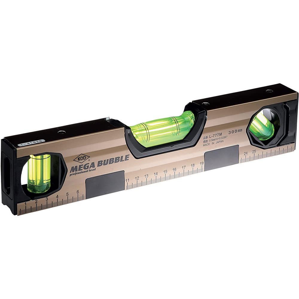 KOD L-777M Aluminum Spirit Level 450mm with Mega Bubble and Magnet, Akatsuki Professional Box Level