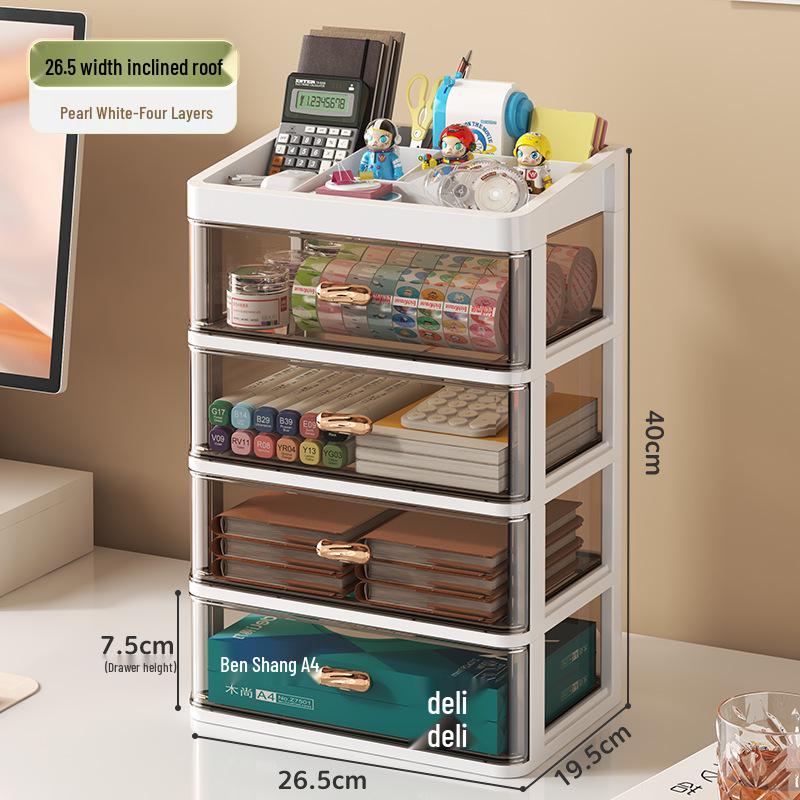 Transparent Multi-Layer Drawer Organizer for Office Desk Supplies