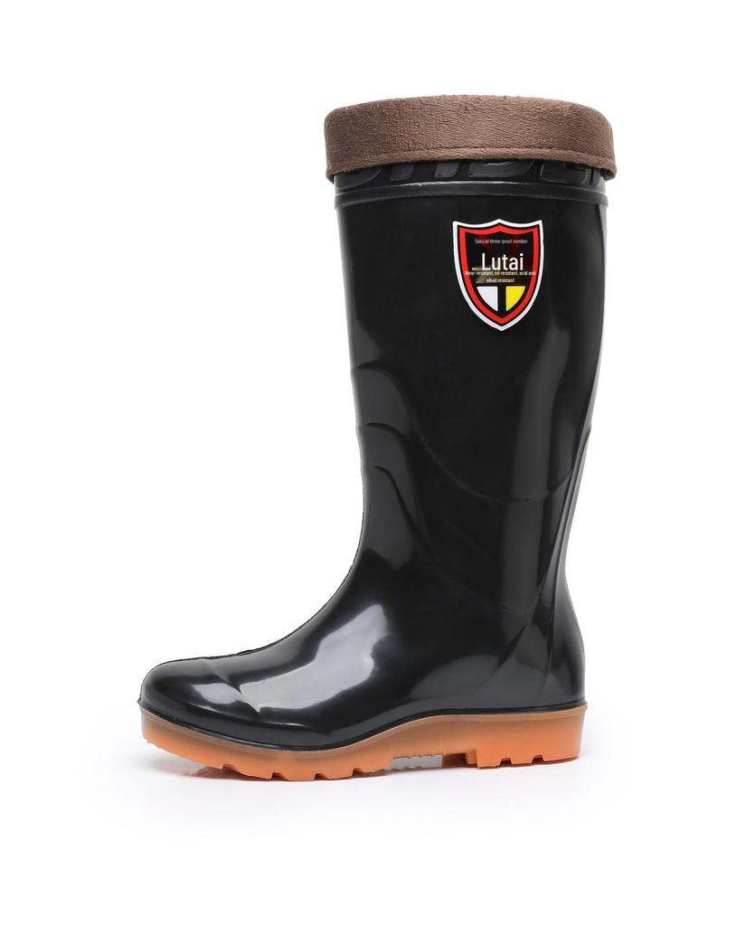 Lutai Herren PVC High-Top Regenstiefel - Verschleißfest, Kältebeständig, Plus Samt, Verdickt für Bau und Autowäsche.