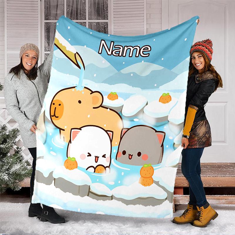 Personalizovaná deka s vlastním jménem - Design s potiskem Bubu Dudu, Deka na pohovku, postel, na cesty, kempování - Měkká a teplá, Skvělý dárek