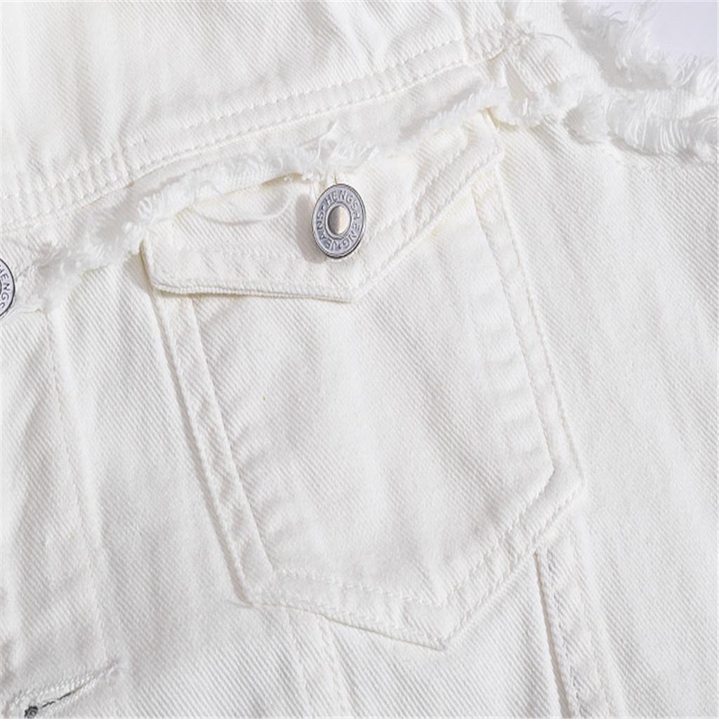 Pánská nová móda džínová vesta ležérní kovbojská bunda v halence přes rameno