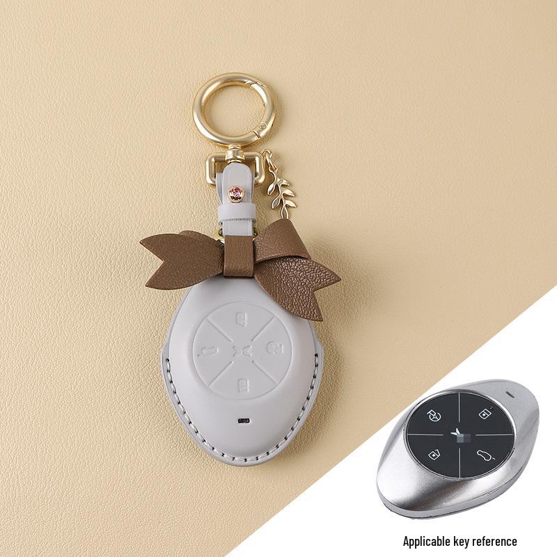 Women's Genuine Leather Bow Key Case for Xiaopeng P7 G9/G3i/P5 2022