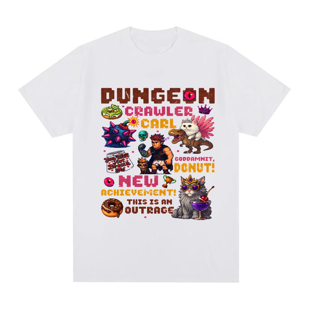 Dungeon Crawler Carl Pixel Art TShirt Summer Casual Oneck Tshirt New Style High Quality 100Cotton Comfortable Short Sleeve