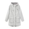 Women's Fashionable Casual Solid Color Long Sleeved Pocket Jacket Hooded Coat Windbreaker