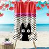 Black Cat On Polka Dot Background A Must-have Beach Towel for Beach Travel