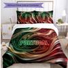 Set Biancheria da Letto Stampata Calcio Portogallo 3 Pezzi Set Copriletto Traspirante Accogliente come Regalo per la Casa Nuova o per le Feste