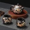 Color-Changing Chameleon Dragon & Phoenix Zisha Teapot Set - Xishi Design Gift Box