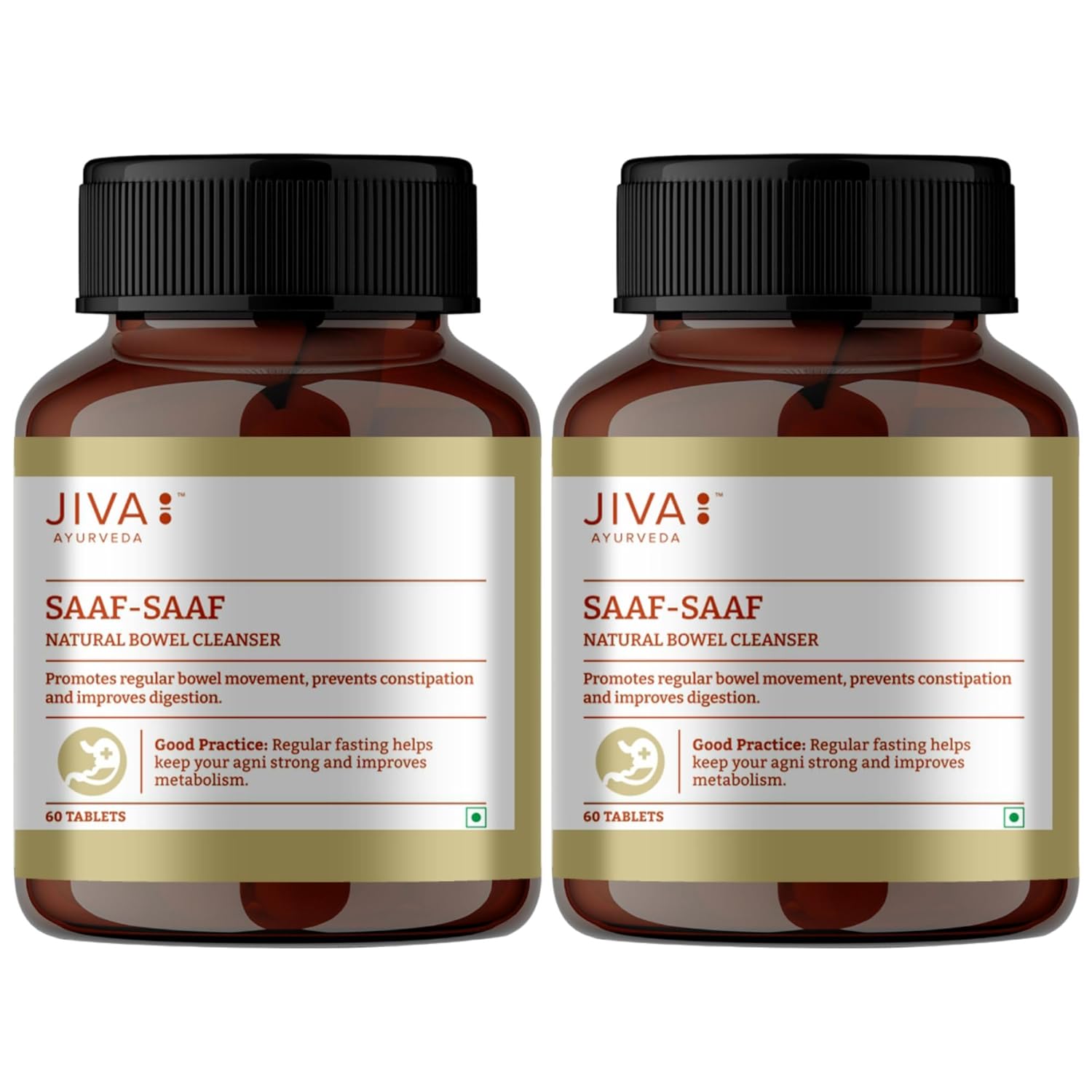 

Jiva Saaf Saaf Herbal Digestive Support Tablets 500 mg 60 Tablets X Pack Of 2 For Daily Gut Balance And Wellness