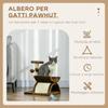 Cat Scratching Post, Cat Tree, Cat Toy, with Bed, 2 Hanging Balls in Natural Sisal, Height 43cm