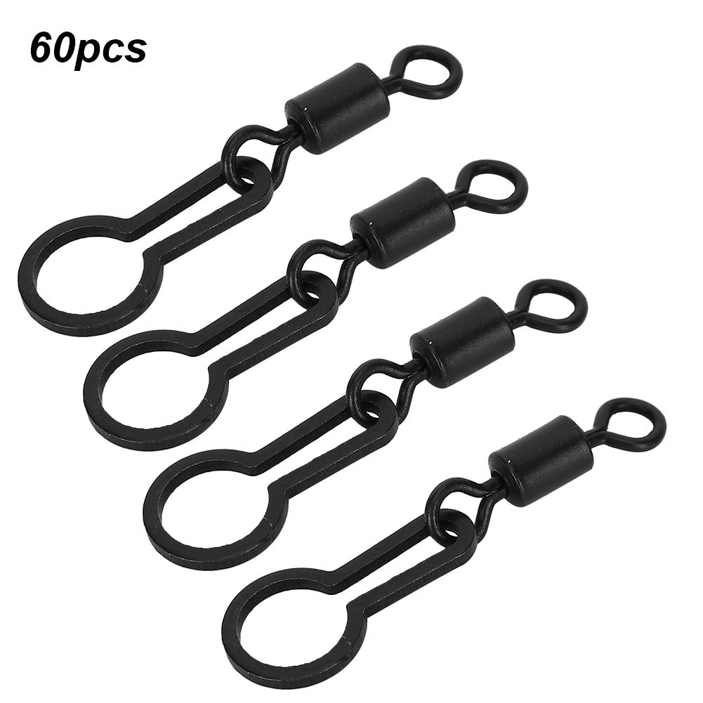 60pcs 2.8cm/1.1in Carp Fishing Swivels for Connecting PVA Mesh Bag Fishing Accessories Terminal Tackle
