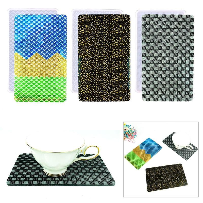Coaster Molds for Resin Casting Rectangle Resin Epoxy Silicone Molds for Making Coasters Cups Mats Home Decor Craft