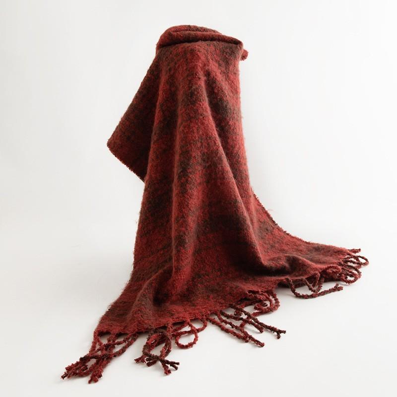 Faux Cashmere Scarf with Plaid Pattern, Thick and Warm, Long Length, Perfect for Autumn and Winter Seasons.