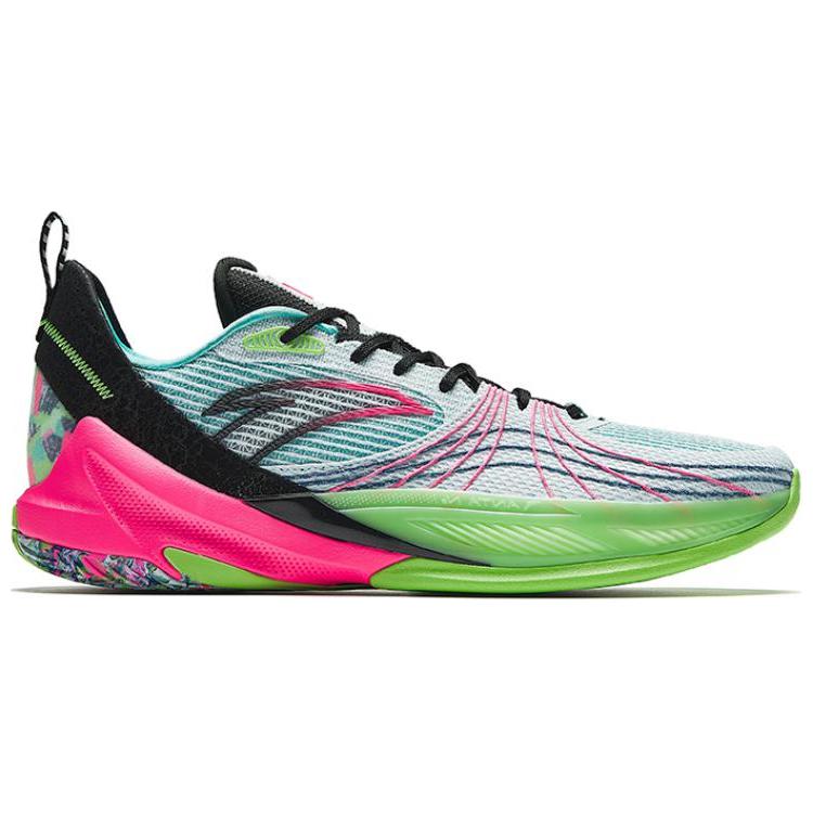 Anta Quick Decision 6 Slip Resistant Abrasion Resistant Low Top Basketball Shoes Men's Green Blue Black Sneakers 112511108-6