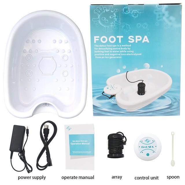 Detox Ionic Cleanse Vibrating Machine Basin Bath Arrays Health Care Equipment Electric Foot Spa Bath Massager Set