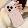 Floral Korean Silicone Phone Case For iPhone 17 Pro 16 11 13 12 15 14 Pro Max Cream Pink Little Flower Cover Lens Protection