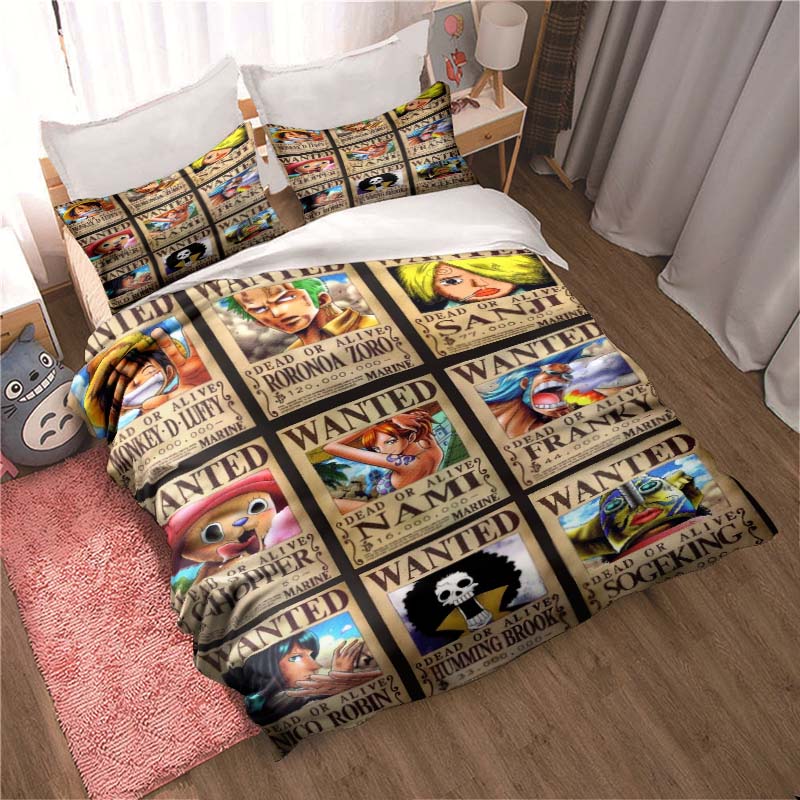 2026 NewComfortable Bedding Set Featuring the Cartoon Character Monkey D. Luffy, Including Duvet Cover and Pillowcases;