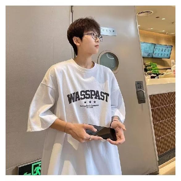 Nové tričko s krátkým rukávem pro muže v létě, trend v korejském stylu, jednoduchý top s polovičním rukávem, volné tričko značky Hong Kong