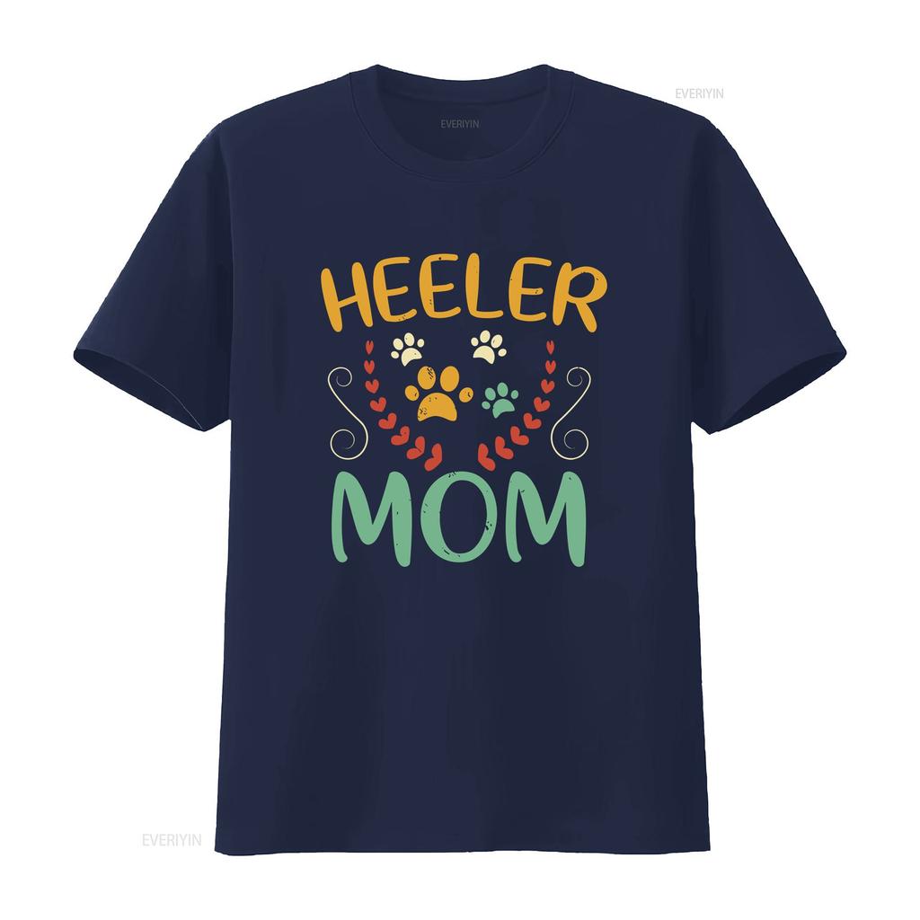 Retro Stil Heeler Mamma T-shirt Australisk Boskapshund Mamma Söt Vintage Tassar vintage Tvättad Lätt man streetwear