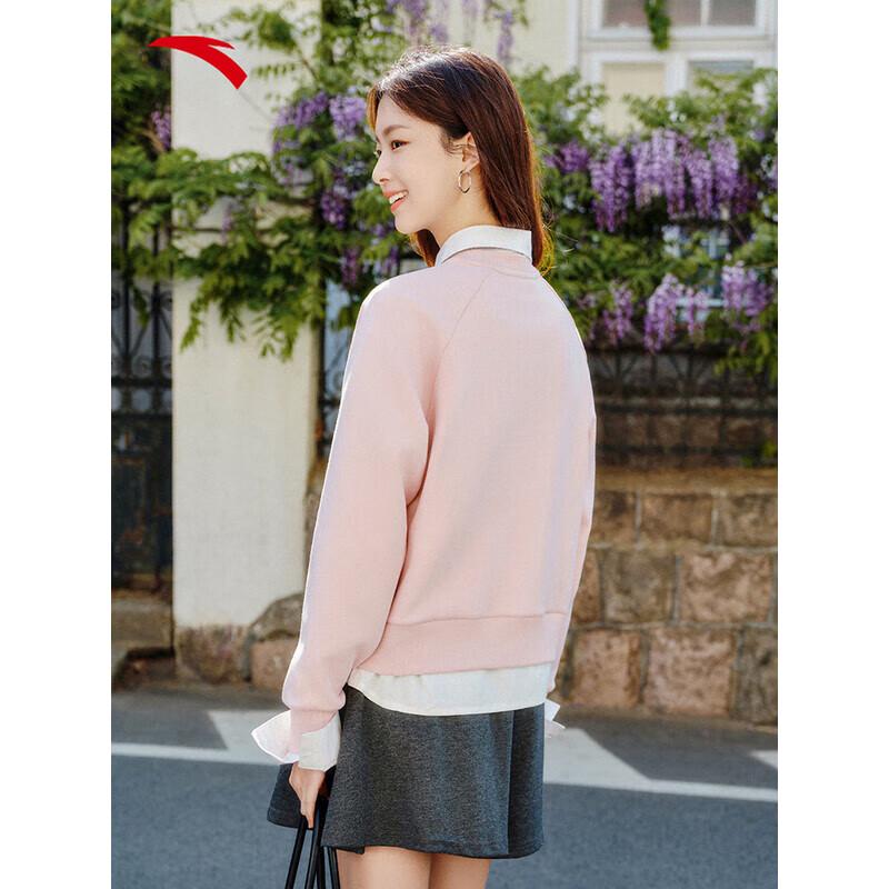 ANTA Women's Fleece-lined Crewneck Pullover Sport Top