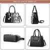 Women's Floral Pattern Handbag and Purse PU Leather Stitching Tote Satchel Shoulder Bag Commuter Top Handle Crossbody