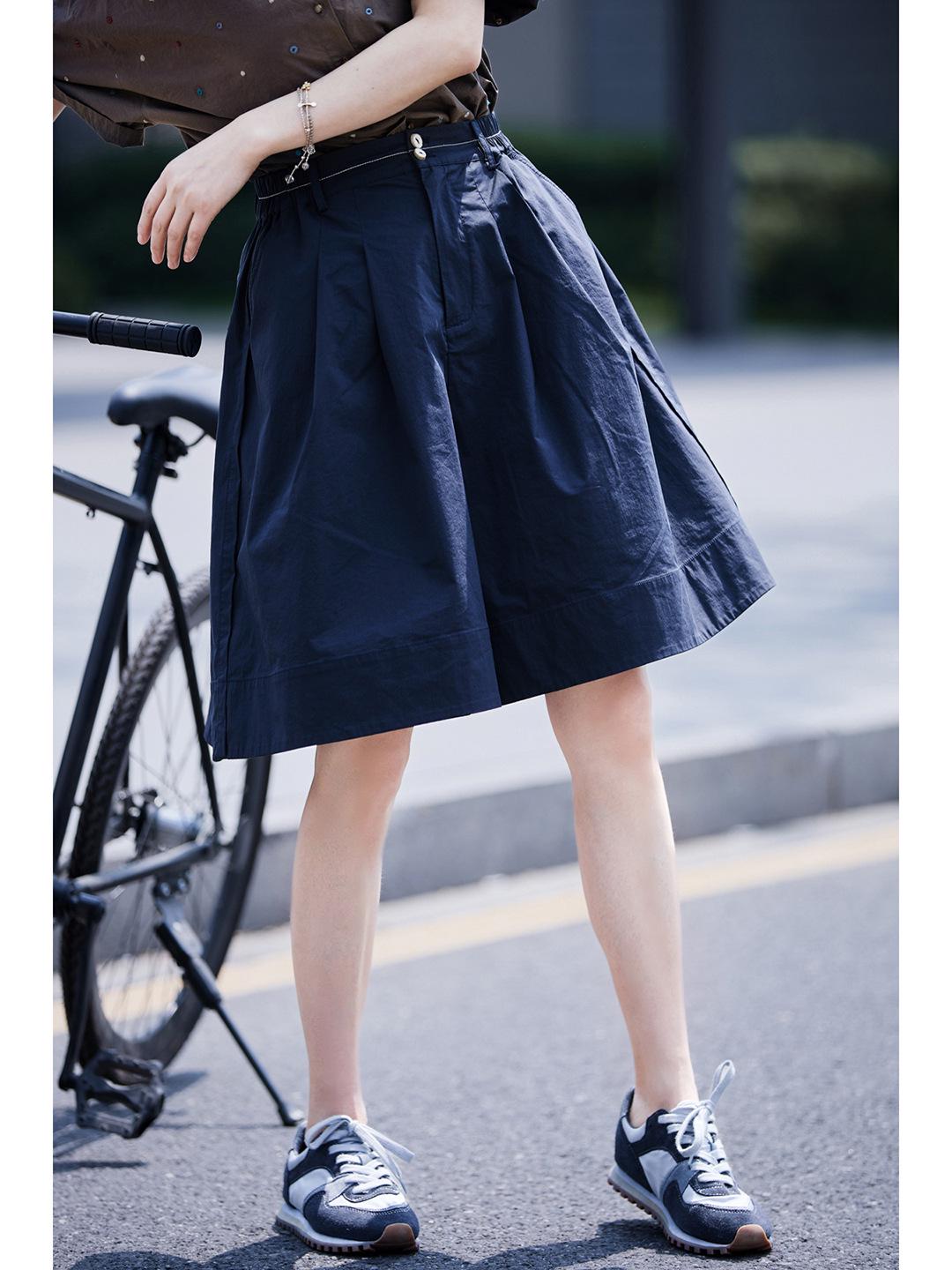 Summer Retro Navy Lightweight Women s A-line Sports Shorts M темно-синий