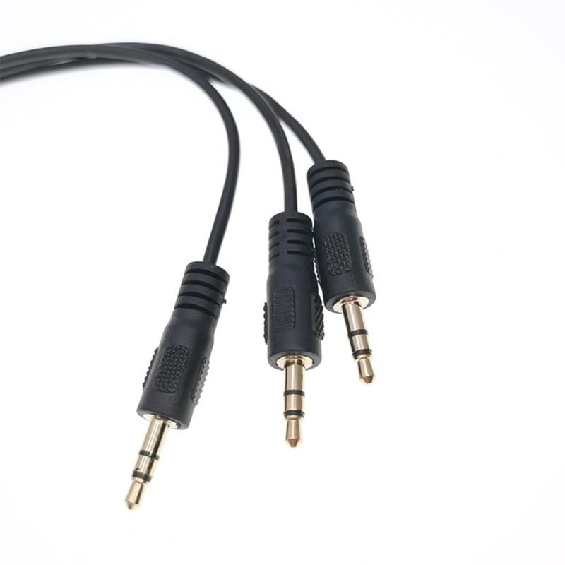 Gold Plateds 3.5mm TRS Stereo Sound Splitter Cable 1 Female to 3 Male Jacks for Multiple Device Connectivitys