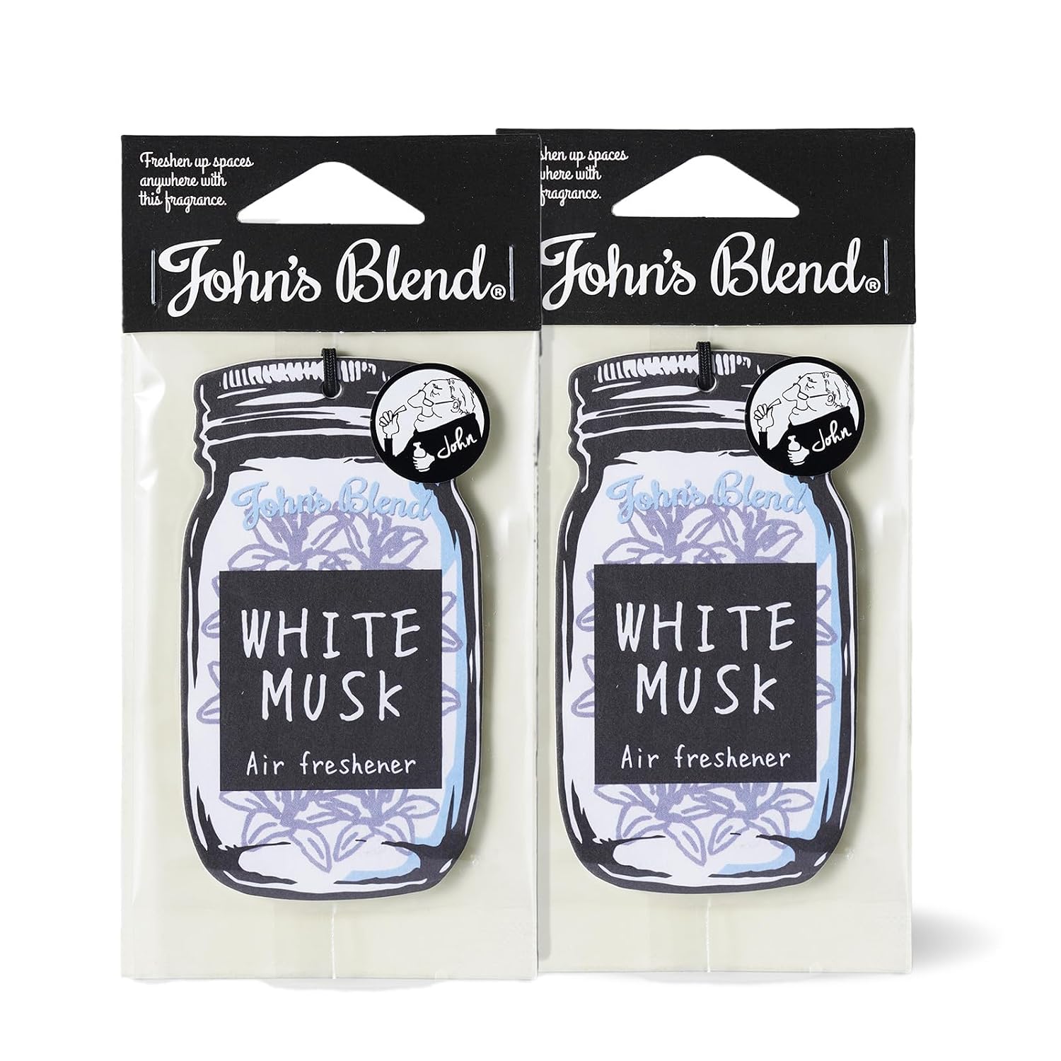 Johns Blend Ароматизатор для помещения Бумажный White Musk Набор из 2 штук Подвесной OA-JON-1-1