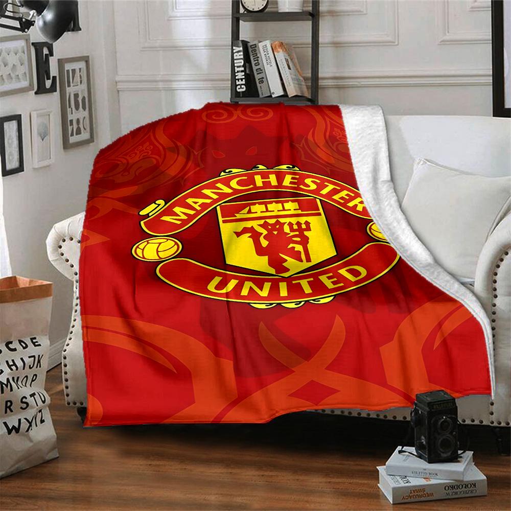 1pc M-Manchester1 Blanket, Gift, for Men and Women, Soft Blanket, Good for Sofa Bed Couch Travel, Lightweight Flannel Blanket