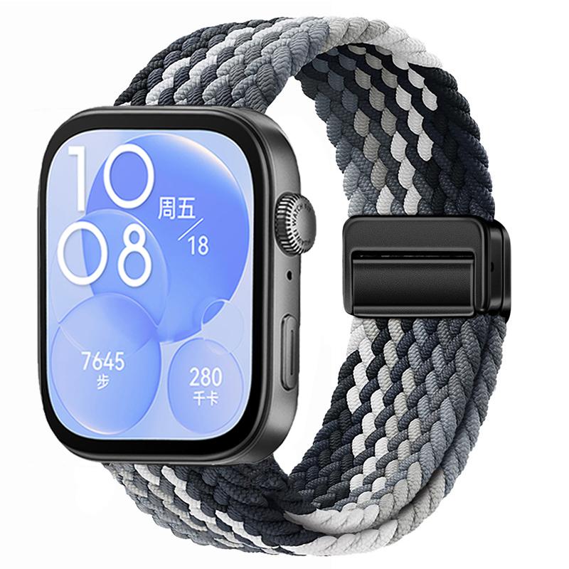 Nylon Braided Strap for Huawei Watch Fit 3/4/4 Pro Magnetic Adjustable Comfortable Band for Huawei Watch Fit 4/3 Bracelet Belt