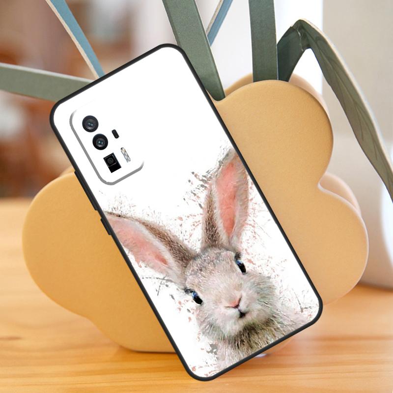 Cute Bunny Rabbit Case For POCO F6 Pro X6 X5 X3 F3 F5 M6 M5s Xiaomi 13T Pro 11T 12T 12 13 Lite 14 Ultra Cover
