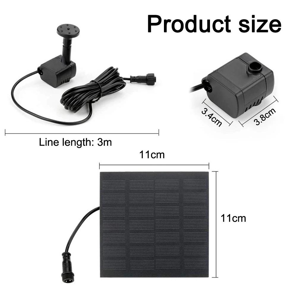 11/15.5cm Water Fountain Solar Power Panel Water Pump  8 Nozzle Outdoor Watering System Energy Saving Kits Garden Decoration