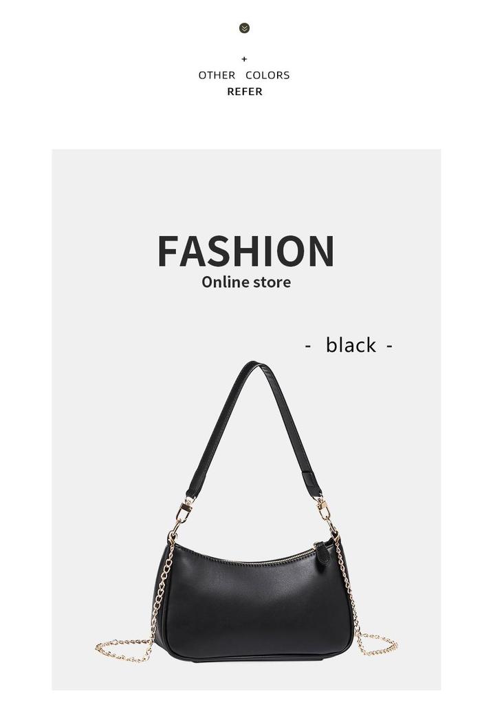 Trendy Versatile Retro Chain Baguette Underarm Crossbody Shoulder Bag for Women
