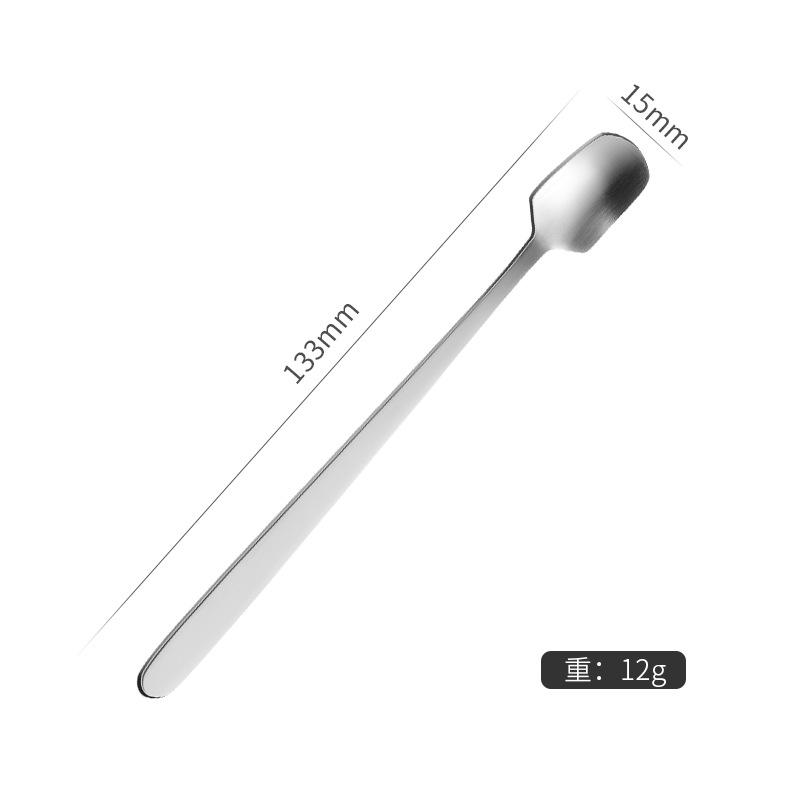 

Квадратная мини-чайная ложка из нержавеющей стали с длинной ручкой, маленькая высококачественная ложка для кофе, мороженого, меда, ложки для смешивания, столовые приборы