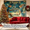 Custom Name Personalized The Legend of Zelda Print Tapestry, Wall Art Decor, Bedroom, Dorm, Apartment, LivingRoom, Party Backdrop, Gift for Birthday