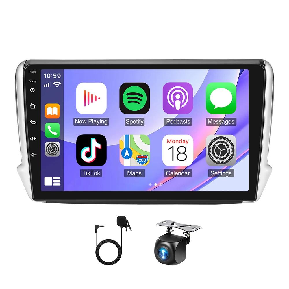 For 2012-2018 Peugeot 208/2008: 10-inch Android 14 In-Car Navigation System with Built-in with CarPlay + Android Auto / 4G+64G
