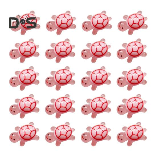 

20 шт. Миниатюрная светящаяся фигурка черепахи, светящаяся в темноте, маленькая красочная модель черепахи, миниатюрная статуэтка животного из смолы, украшение, сувениры для вечеринки светло-розовый