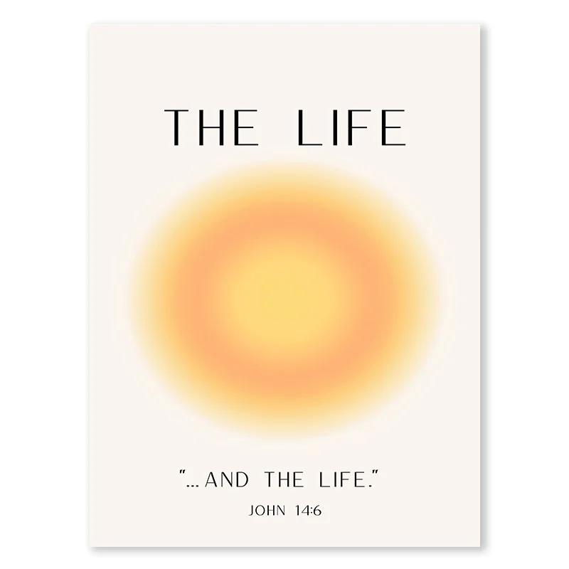 Colourful Gradient Halo Art Wall Art Angel Alphabet Aesthetic Canvas Painting Pink Orange Nordic Poster Home Bedroom Decoration