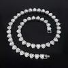 45CM New Hip Hop Tennis Chain Bracelet Necklace Shiny Heart Rhinestone CZ Fashion Rock Party Jewelry