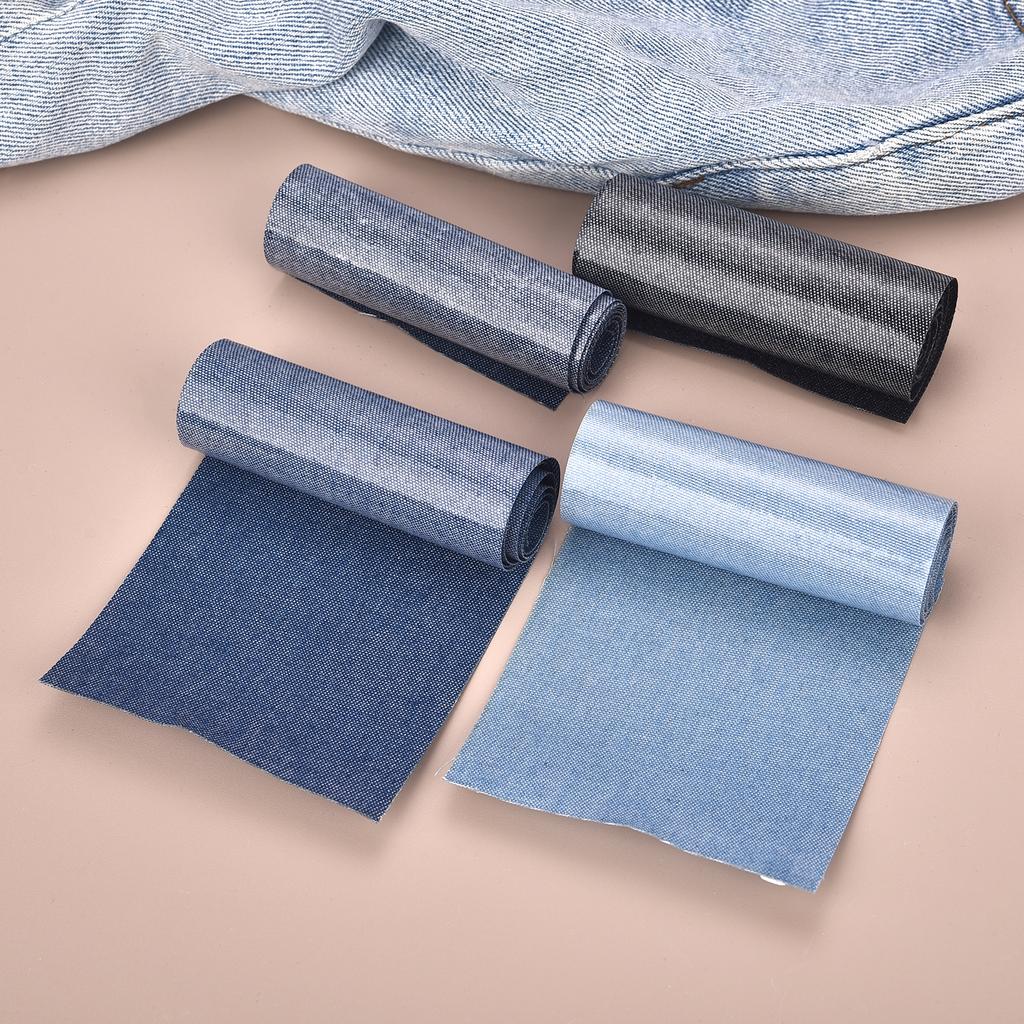 8X51cm Vintage Cotton Blue Denim Fabric For DIY Dolls Clothing Jeans Bag Cap Apron Crafts Manual Repair Repair Patches Mending