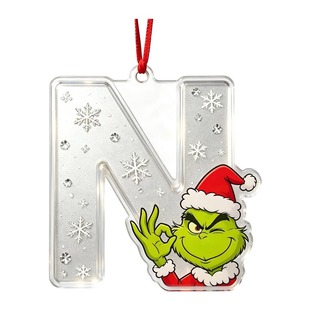 26 Letters Christmas Hanging Ornaments 2D Acrylic Home Decorations for Holiday