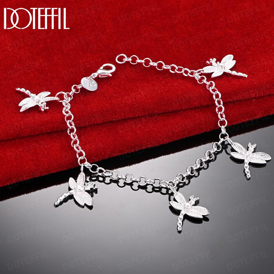 Bijuterii de Nuntă din Argint Sterling 925 Pandantiv Libelulă Cadou Brățară
