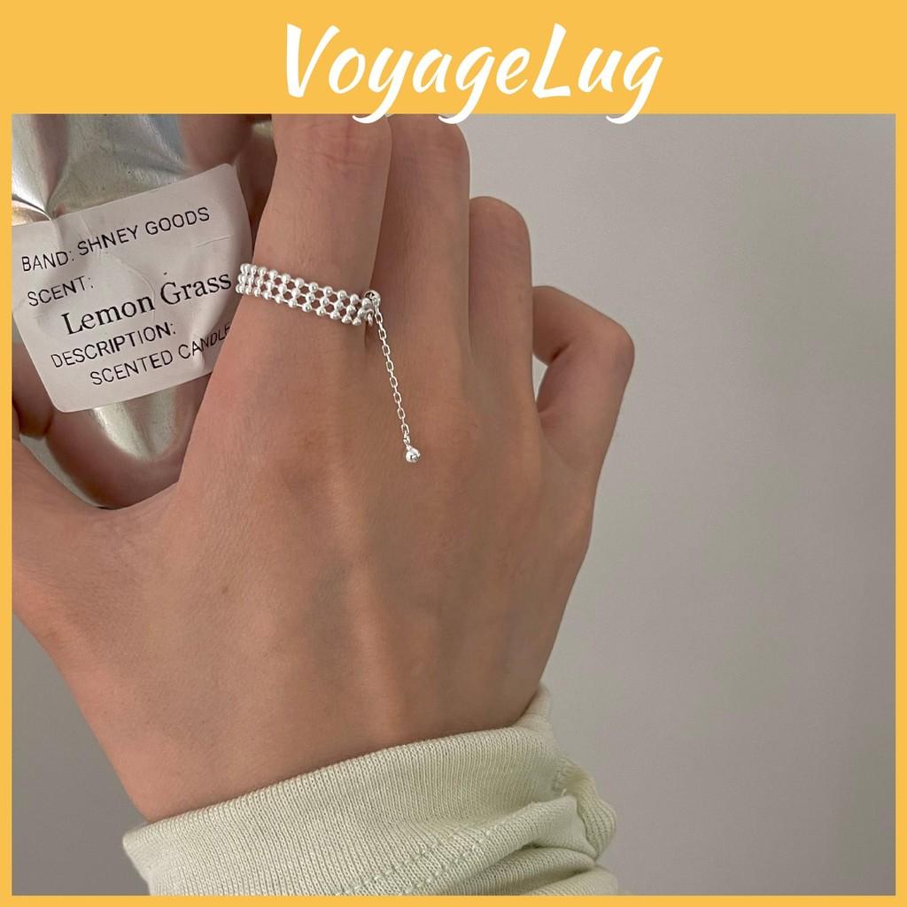 Style Eyecatching Korean Adjustable Silver Rings With Floral Patterns For Modern Women