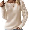 European and American sweaters women's autumn and winter new Amazon cross-border solid color hollow long-sleeved one-word shoulder pullover knitted 