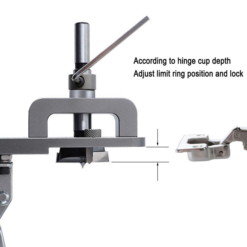 Furniture Hinge Drilling Woodworking Tools 35mm Hinge Boring Jig Kit Hinge Hole Opener Template Puncher Locator Cabinet