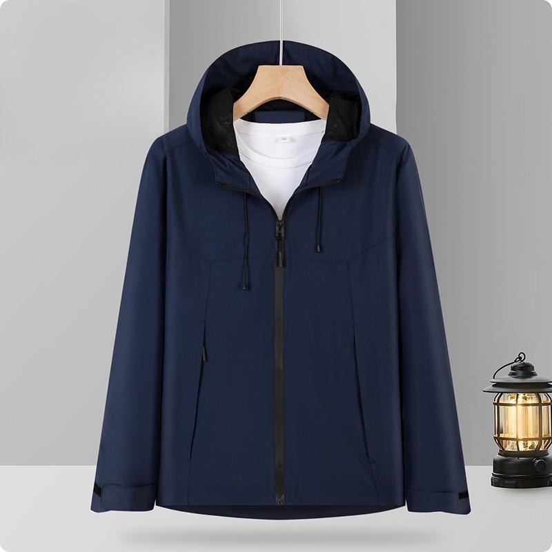 Single-stroke Casual Sports Jacket Outdoor Single-layer Hooded Jacket Men's New Windproof Waterproof and Thermal Jacket