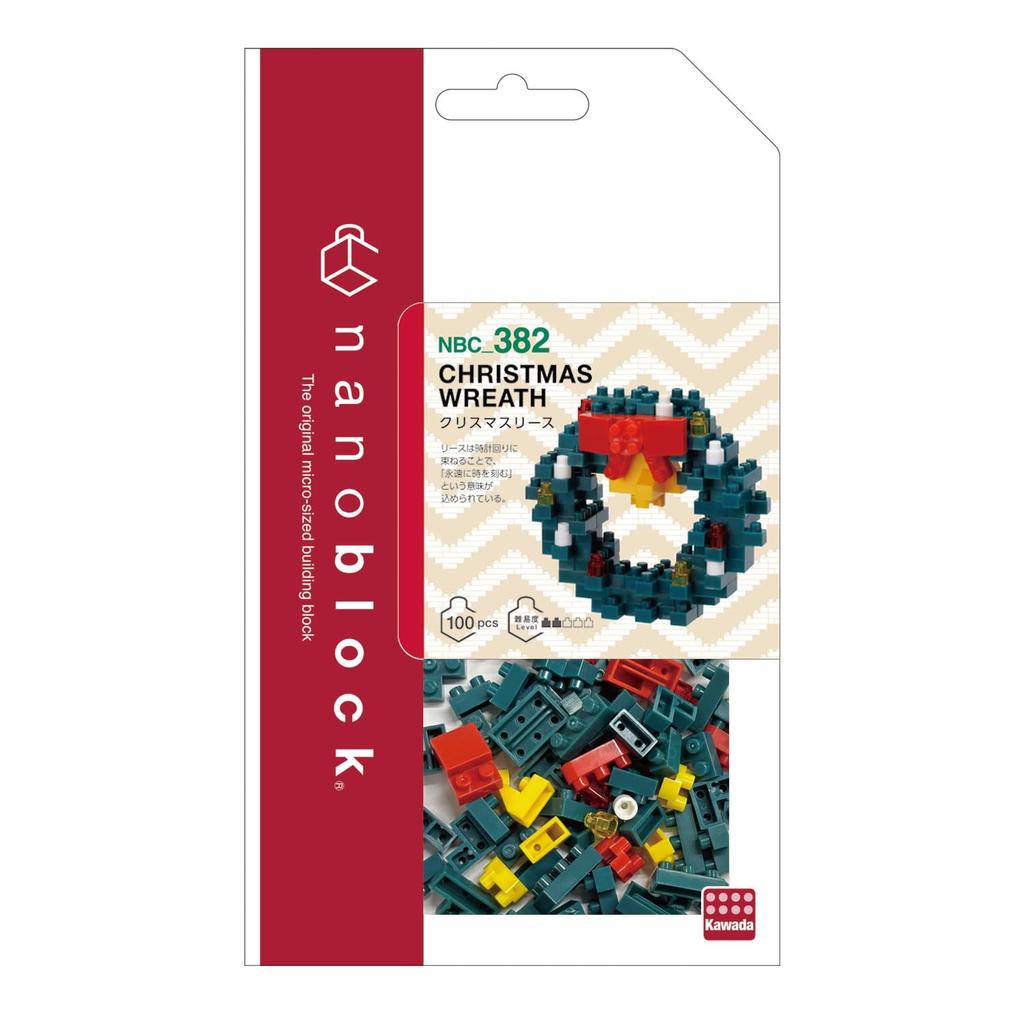 Kawada Nanoblock Christmas 100 X X Ages 12 and Interior Wreath, Pieces, 2.4 5.6 4.7 Cm, Up, Decor, Hobby, NBC_382