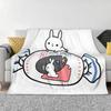 White Rabbit Candy Blankets Soft Warm Flannel Throw Blanket Bedspread for Bed Living room Picnic Travel Home Sofa