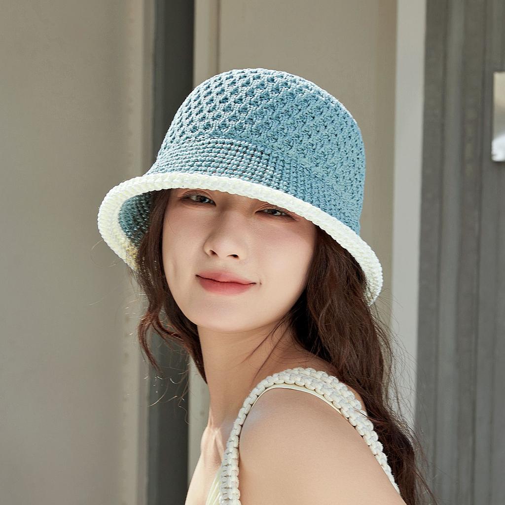 Summer Hollow Sun Hat Korean Version Fashion Bow Lace Bucket Hat New Fisherman Sunscreen Outdoor Beach Sun Hat Travel Panama Cap